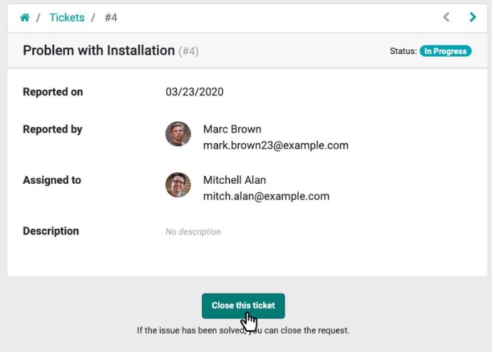 Helpdesk module - Laat klanten hun tickets sluiten Helpdesk module - Laat klanten hun tickets sluiten